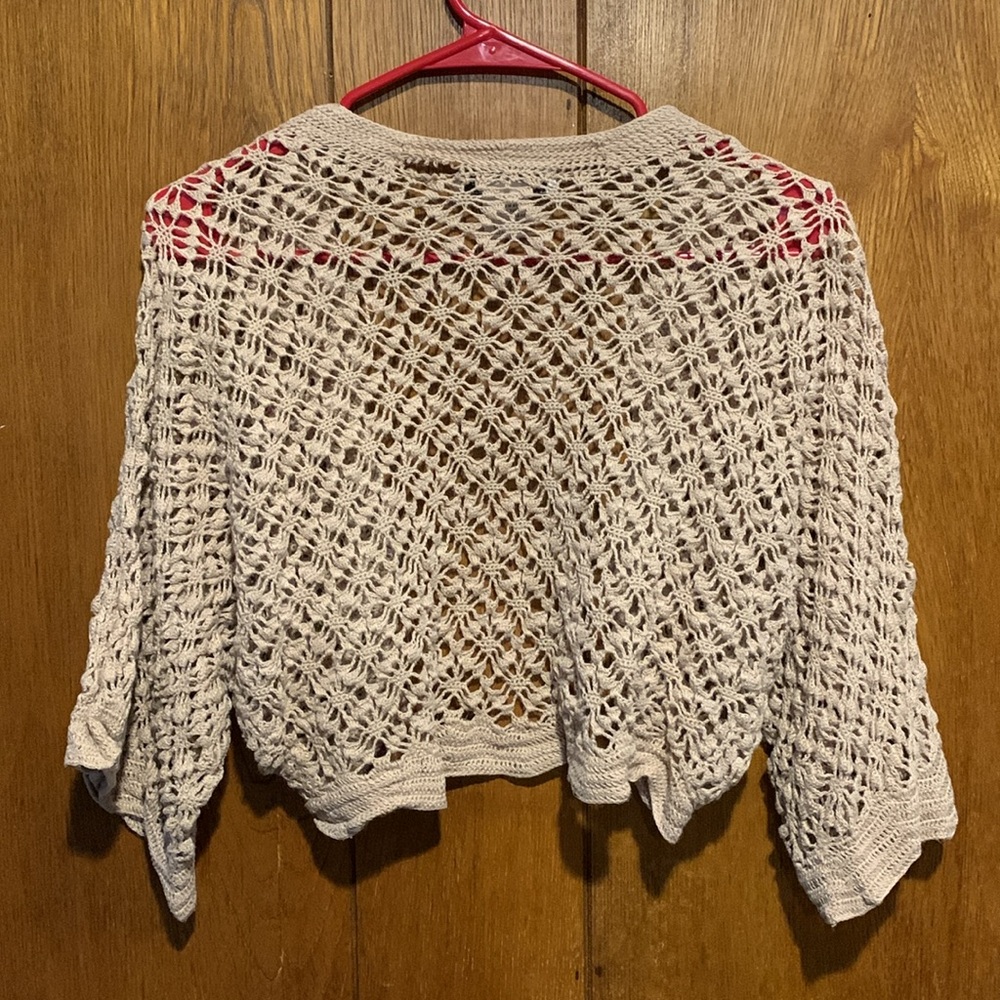 Fairy Grunge Crochet Knit Batwing Shrug Cardigan - Picture 3 of 7
